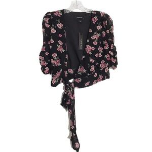 Yumi Kim Tie-Front Floral Crop Top Size 4 NWT